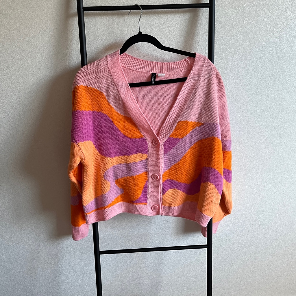 HM Orange Pink Purple Wave Cardigan